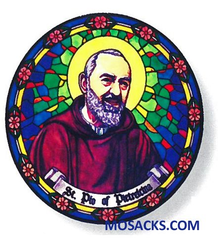 Stained Glass Suncatcher Window Decal St Padre Pio 356-PP