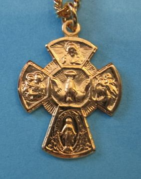4-Way HS Gold on Sterling Medal & 18" Chain