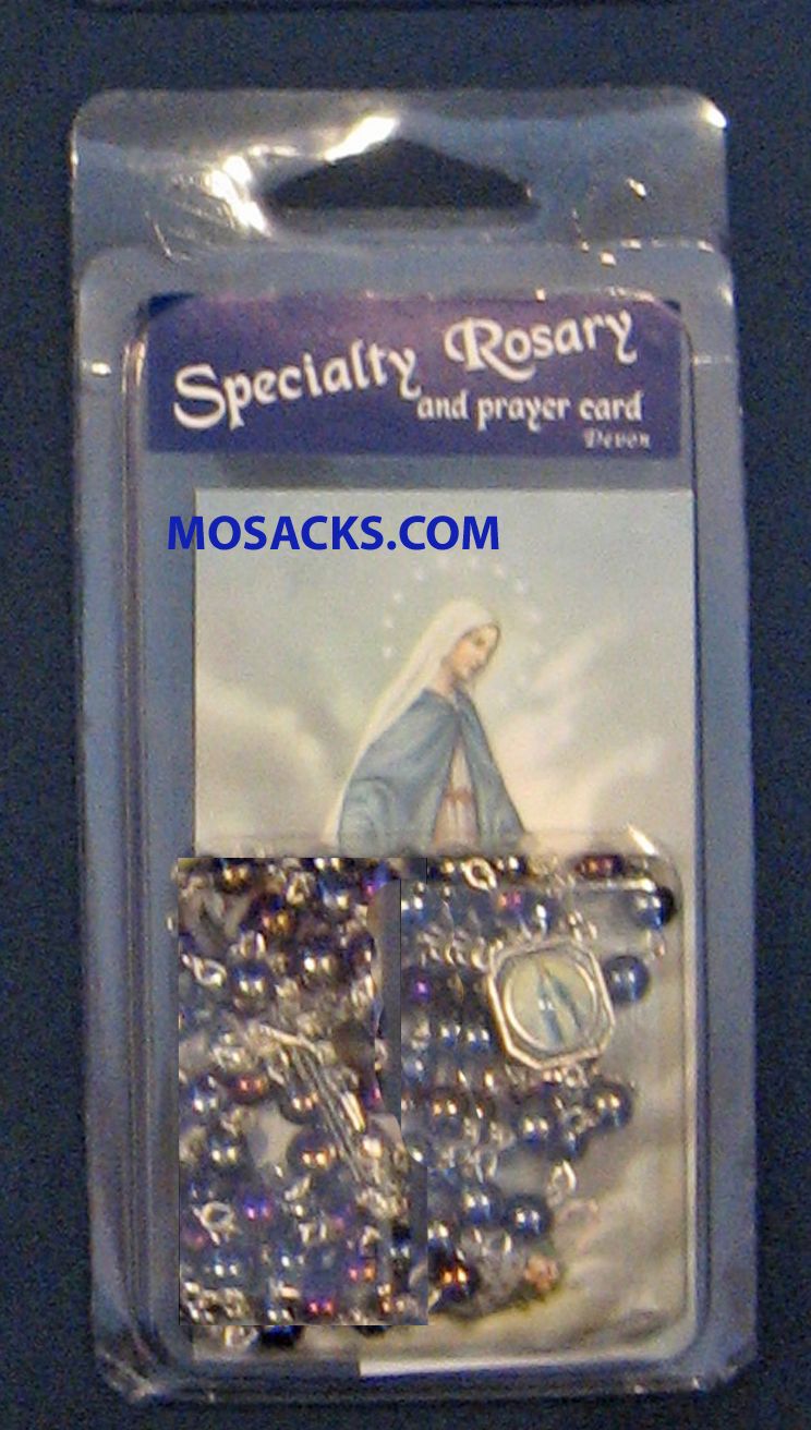 Specialty Rosary Our Lady Of Grace Blue Rosary with Memorare of St. Bernard Prayer Card 64-967/LOG/…