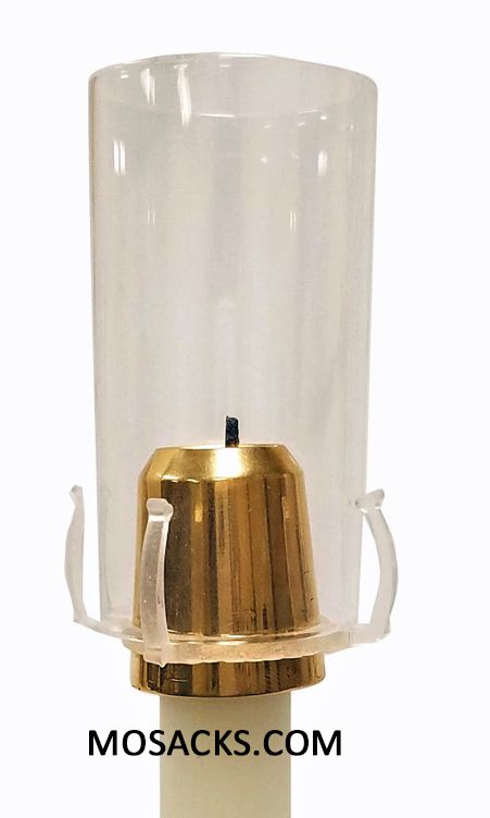 Economy Universal Brass Draft Resistant Candle Burner fits 29/32", 1", 1-1/32" candle diameter - 01…