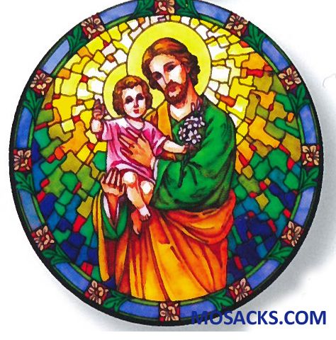 Stained Glass Suncatcher Window Decal St Joseph 356-JS