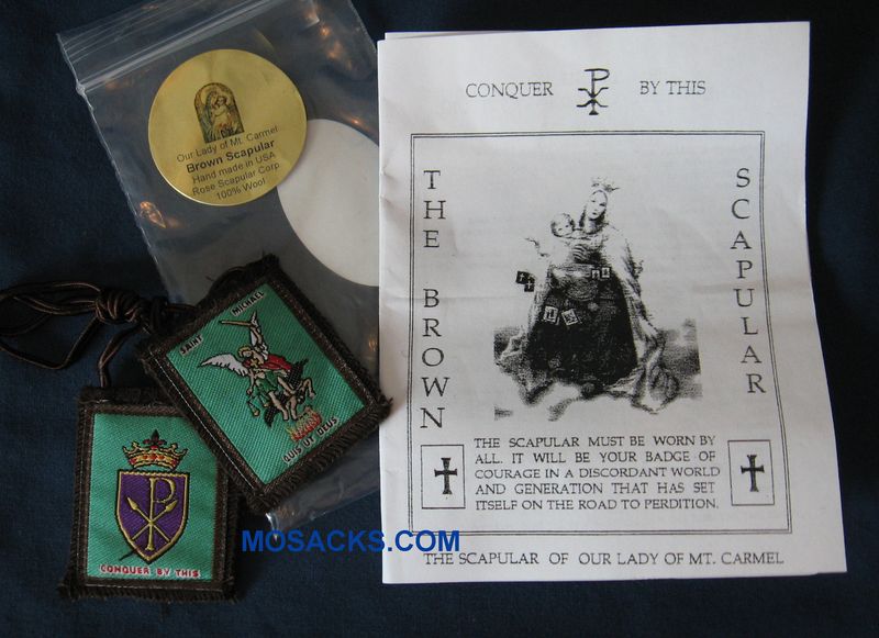 Scapular St. Michael 1x2 inch Wool