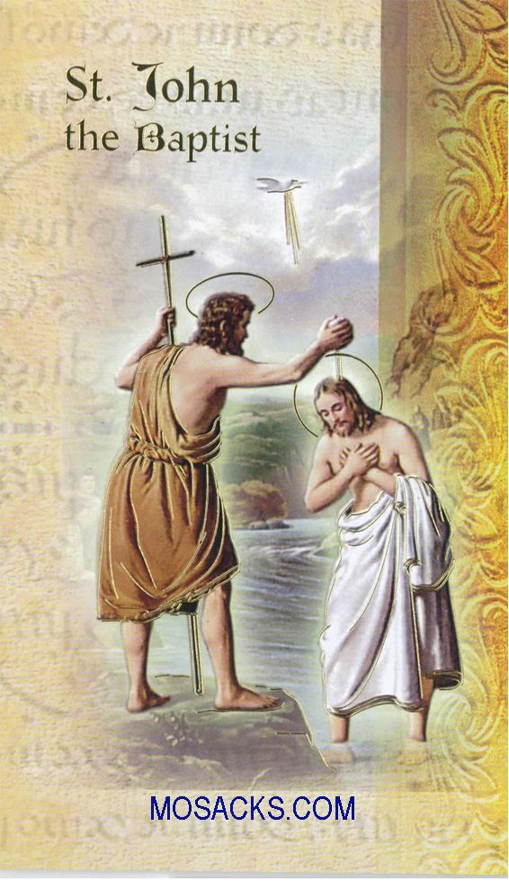 St. John the Baptist Laminated Bi-fold Holy Card, F5-464 St. John the Baptist laminated Bi-fold Holy Card, F5-464