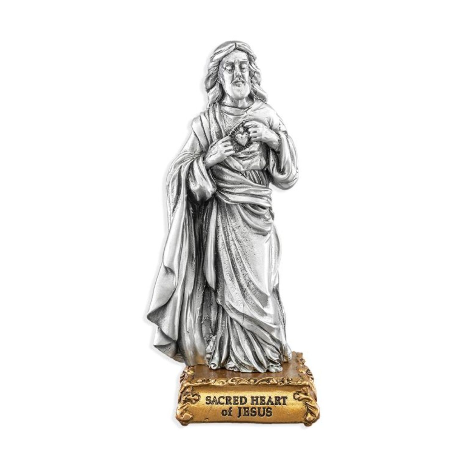 Pewter Statue 4.5 Inch Sacred Heart of Jesus 12-1799-101