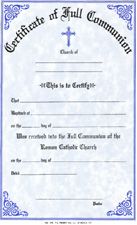 Full Communion Certificate No. 170 Full Communion Certificate No.170 in the Roman Catholic Church Certificate No.170