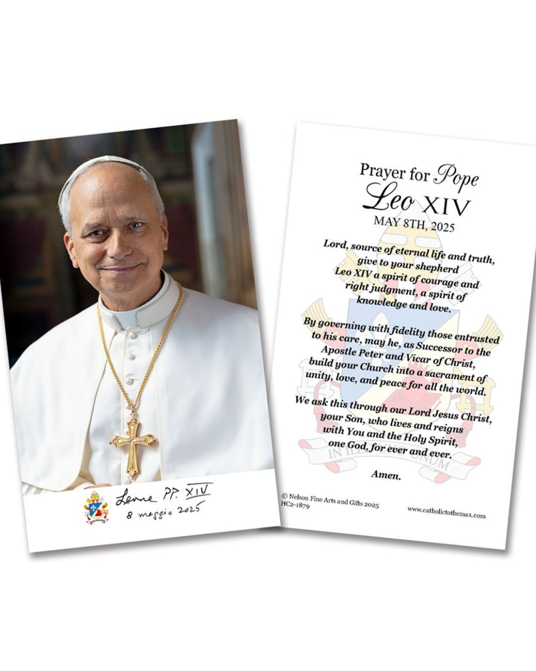 Prayer for Pope Leo XIV PAPER holy cards