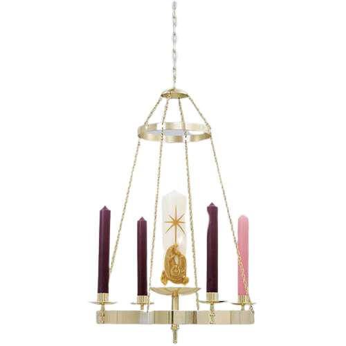 FREE SHIPPING on K Brand Brass Church Advent Wreath Hanging 36x25 Inches K557