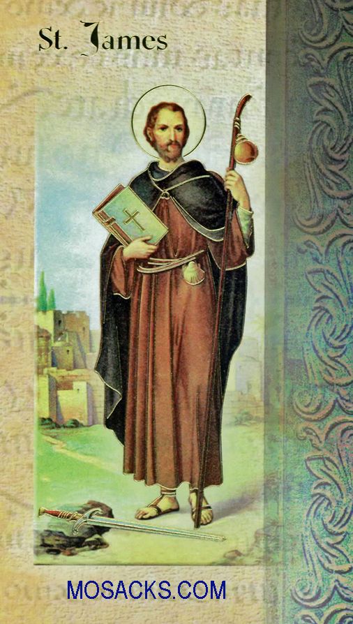 St. James Laminated Bi-fold Holy Card, F5-456 St. James laminated Bi-fold Holy Card, F5-456