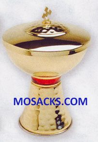 Ciborium Gold Plated 6-3/4 H. Ciborium - Gold Plated Ciborium is 6-3/4" High and 4-1/2" diameter Cup with 160 host capacity 14-K7…