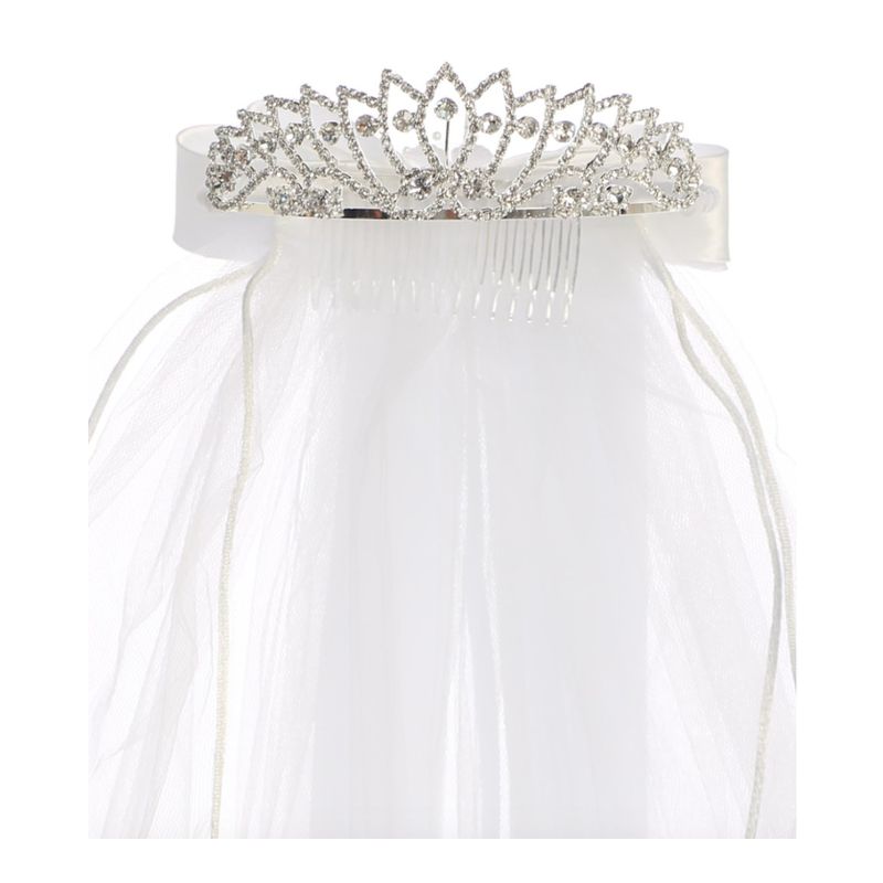 Communion 24" Veil + Rhinestone Tiara (Style T-412)