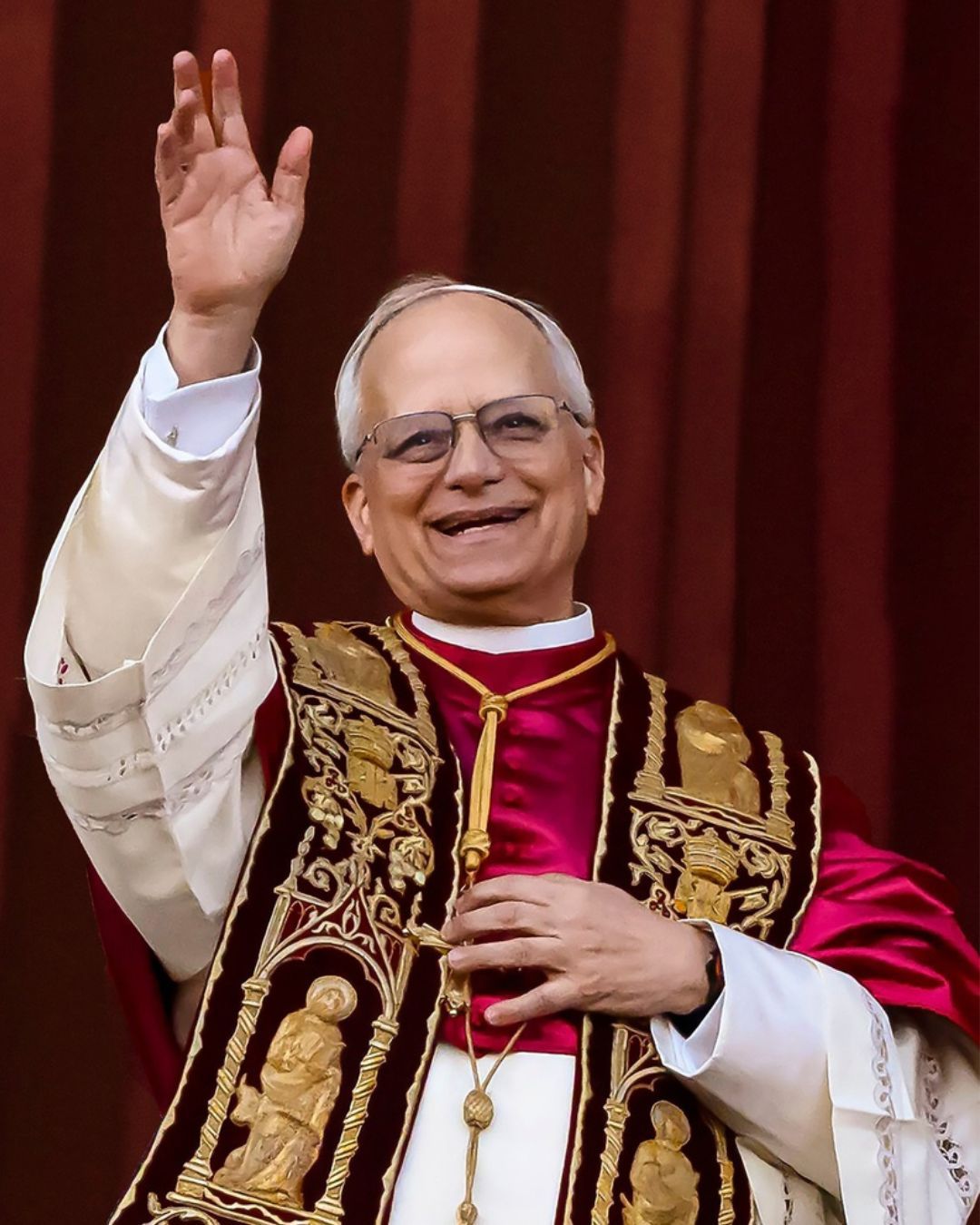 Pope Leo XIV Waving in Celebration Print
