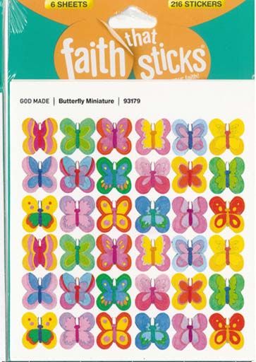 Faith That Sticks Butterfly Miniatures-93179 Faith That Sticks Butterfly Miniatures-93179 includes 6 Jesus sticker sheets