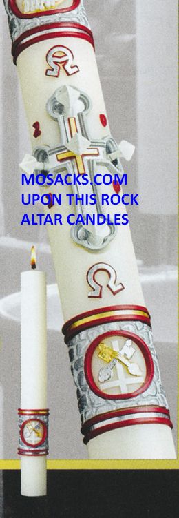 eximious Beeswax Paschal Candle Upon This Rock‚Ñ¢ Complementing Altar Candles by the pair with FREE…