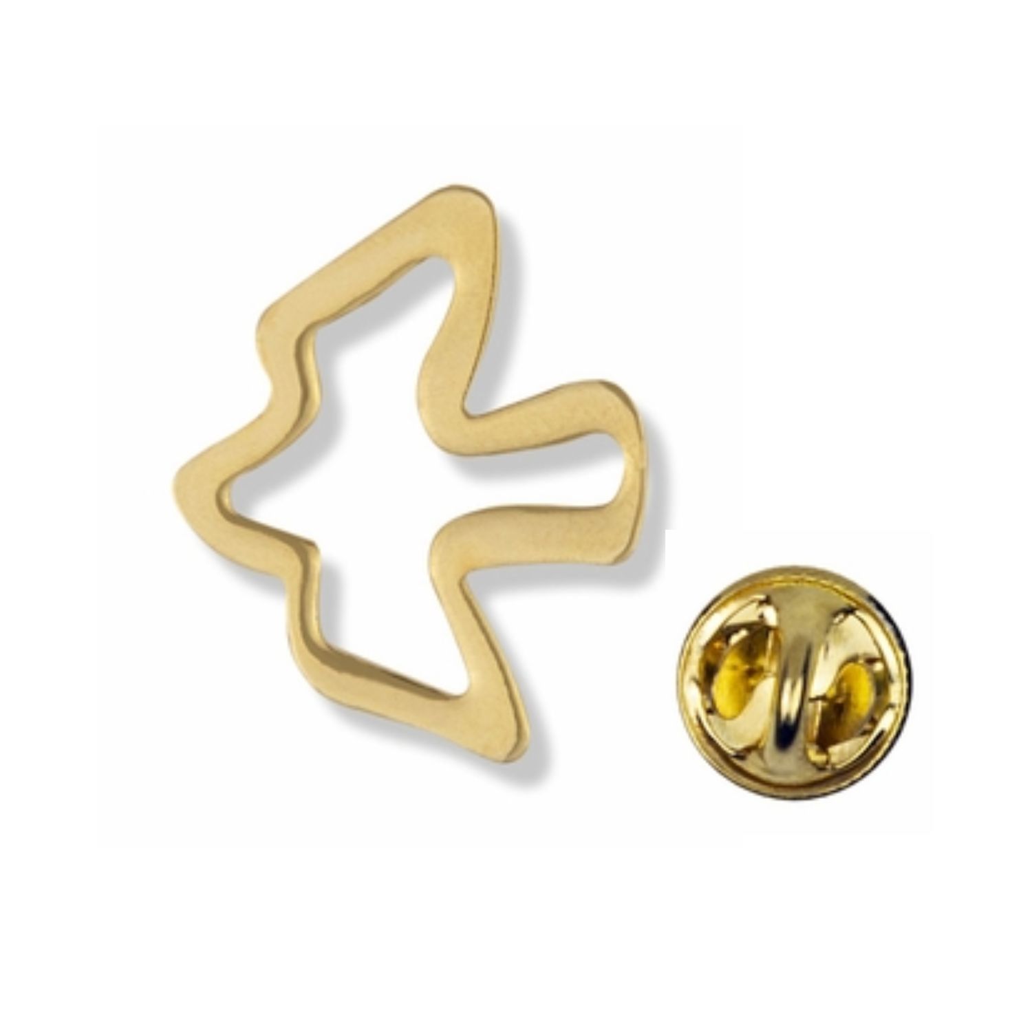 Outlined Dove Gold-Plated Lapel Believer Pin #SJ6112