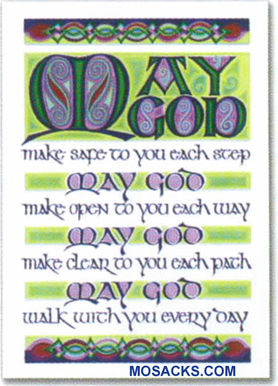 May God Make Safe To You Each Step  An Irish Blessing Note Card -WCB1614