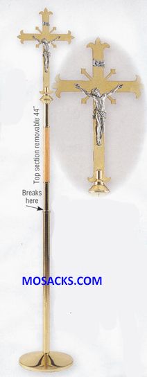K Brand Brass Processional Crucifix with Fleur-de-lis design is 82" high with 12" base 14-1050 soli…