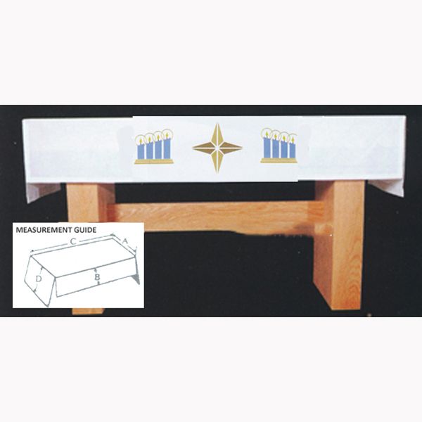 Washable Fitted Altar Cloth Advent-SL9445 Washable Fitted Beau Veste Altar Cloth with Advent design -SL9445