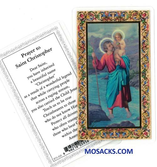 St. Christopher Laminated Holy Card E73-626