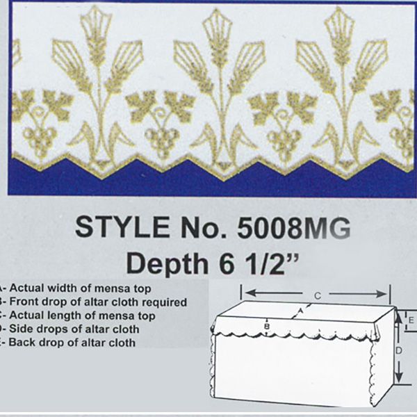 Embroidered Grape Wheat Polyester Altar Cloth Gold Metallic Lame-5008MG