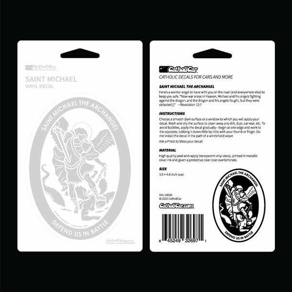 Saint Michael Oval Decal Saint Michael Oval Decal Christian Decal, Catholic Decal