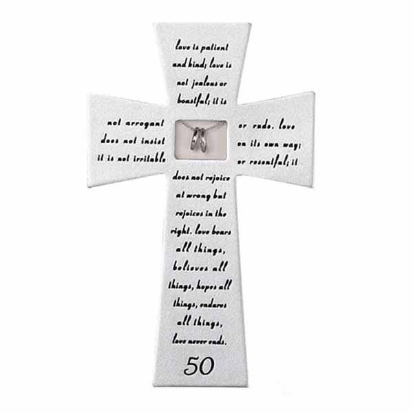 Roman 50th Anniversary Wall Cross 7" 40177