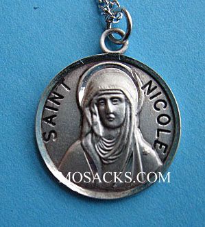 St. Nicole Sterling Medal w/18" S Chain
