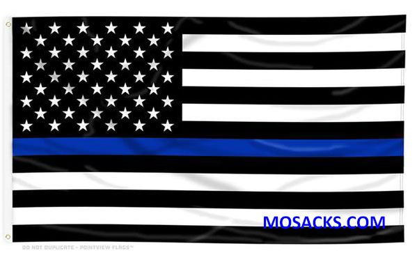 Thin Blue Line American Flag with Grommets 3' x 5'