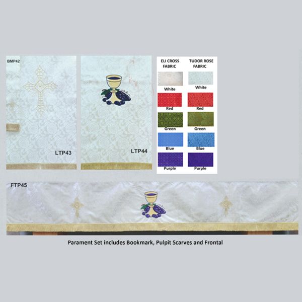 Chalice & Grapes Parament Full Set With 84 Inch Frontal-FTP45-84F