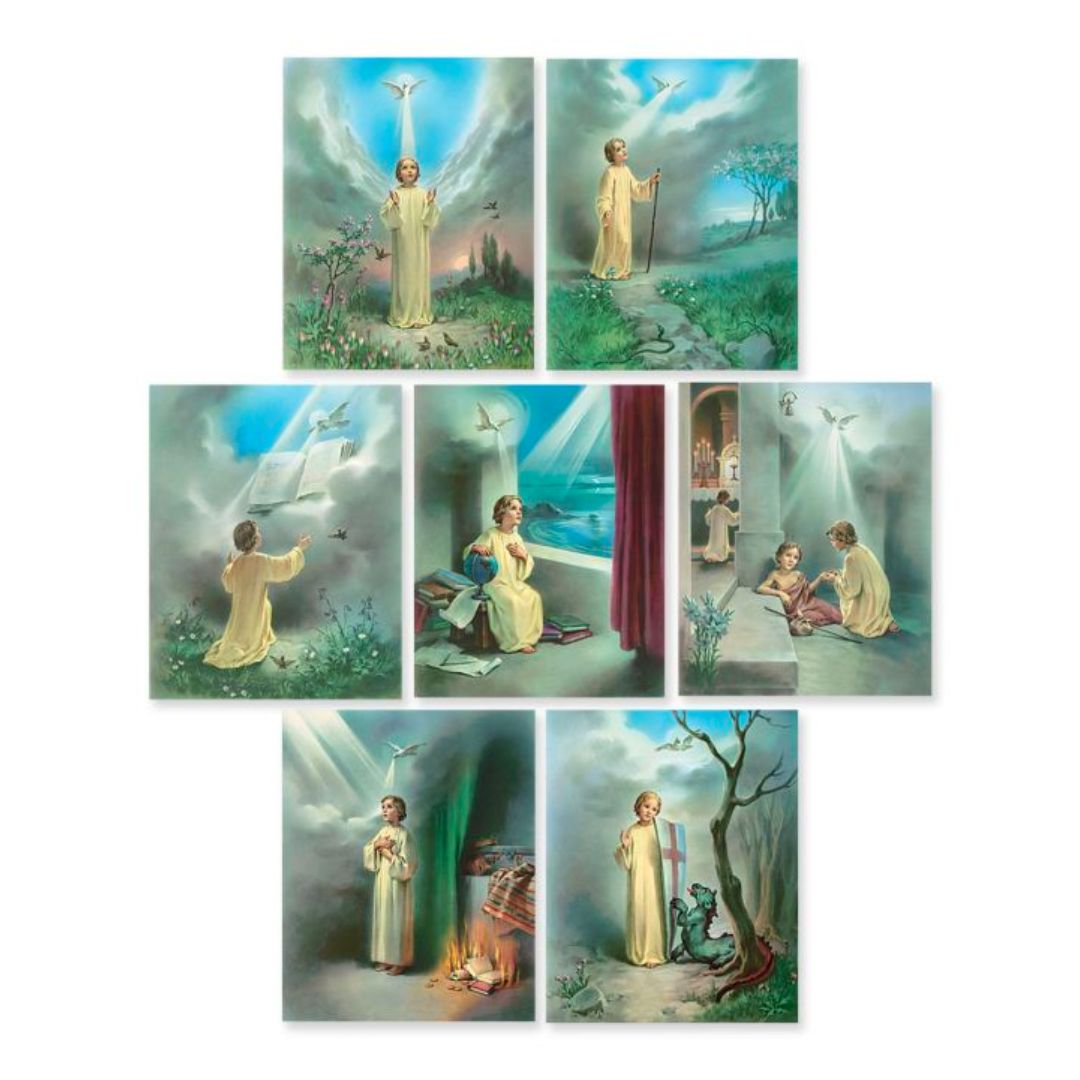 The Seven Gifts of the Holy Spirit Classroom Full Color Poster Set #1476 Teaching Aid Prints