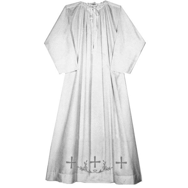 Beau Veste Alb with Silver Laminette Embroidery Cross - 9 Silver Beau Veste Alb with Silver Laminette Embroidery Cross - 9 Silver
