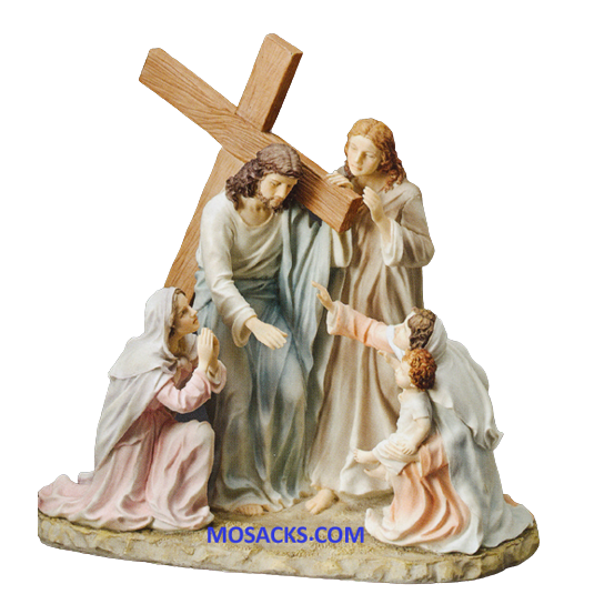 Galleria Divina The Way Of Suffering 11.25" resin/stone mix figurine 20-42926 depicts Jesus reachin…