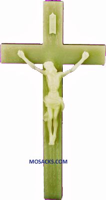 Luminous Wood Grained 8" Cross with Christ the King 185-1916AL