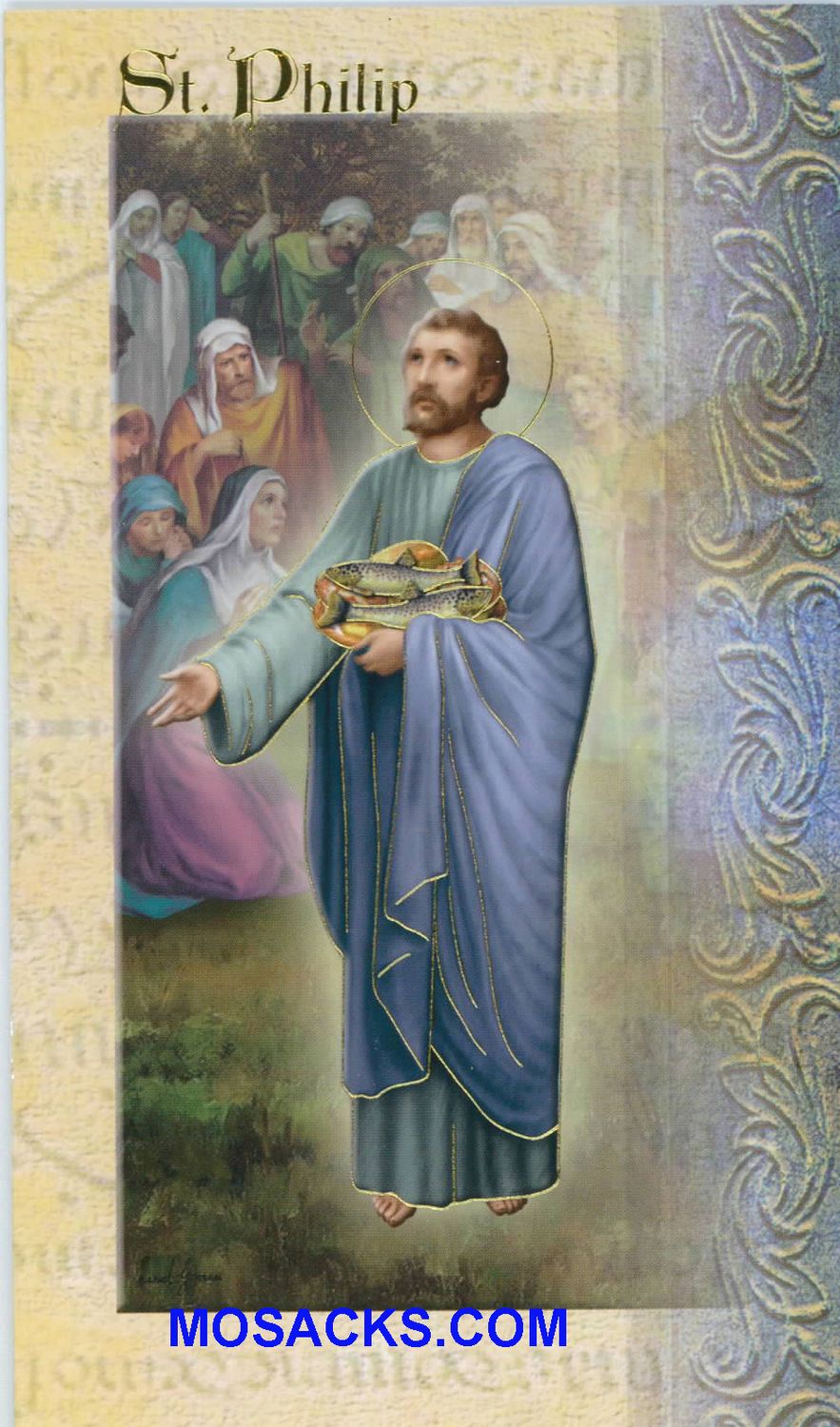 St. Philip Laminated Bi-fold Holy Card, F5-519 St. Philip Laminated Bi-fold Holy Card, F5-519