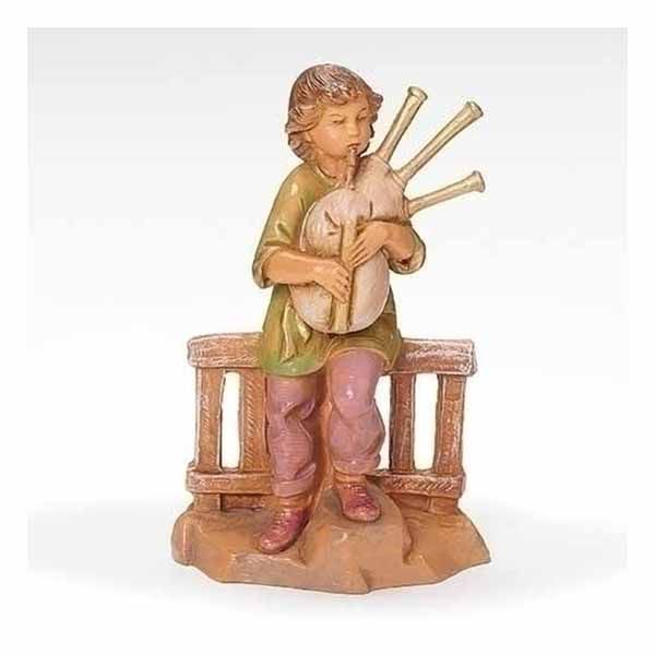 Fontanini 5" Jonas Bagpiper in Green Tunic 59813