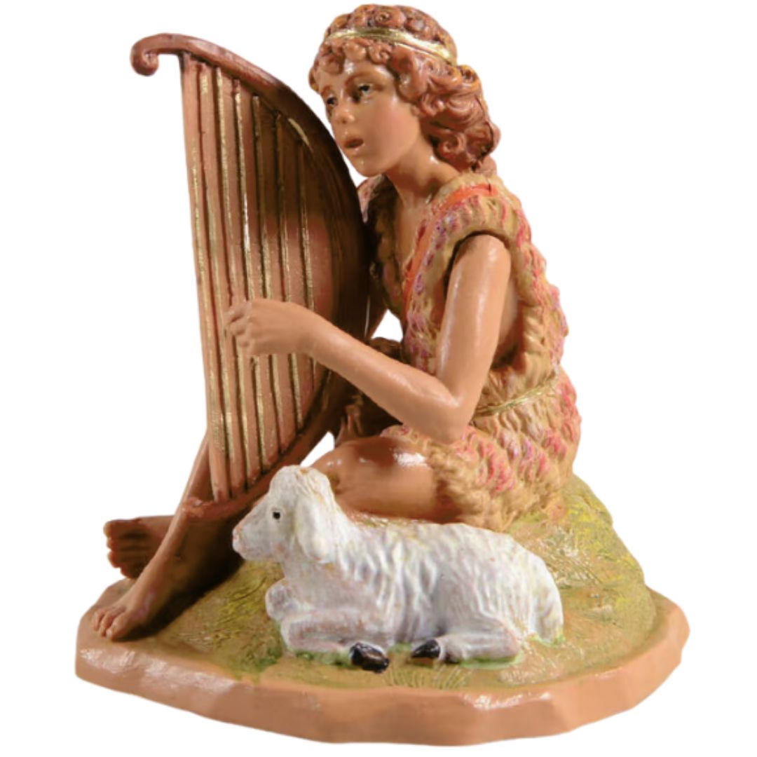 Fontanini 7.5" Azarel the Sitting Shepherd with Harp (20-52792)