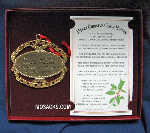 Merry Christmas From Heaven Gold Ornament -gobm