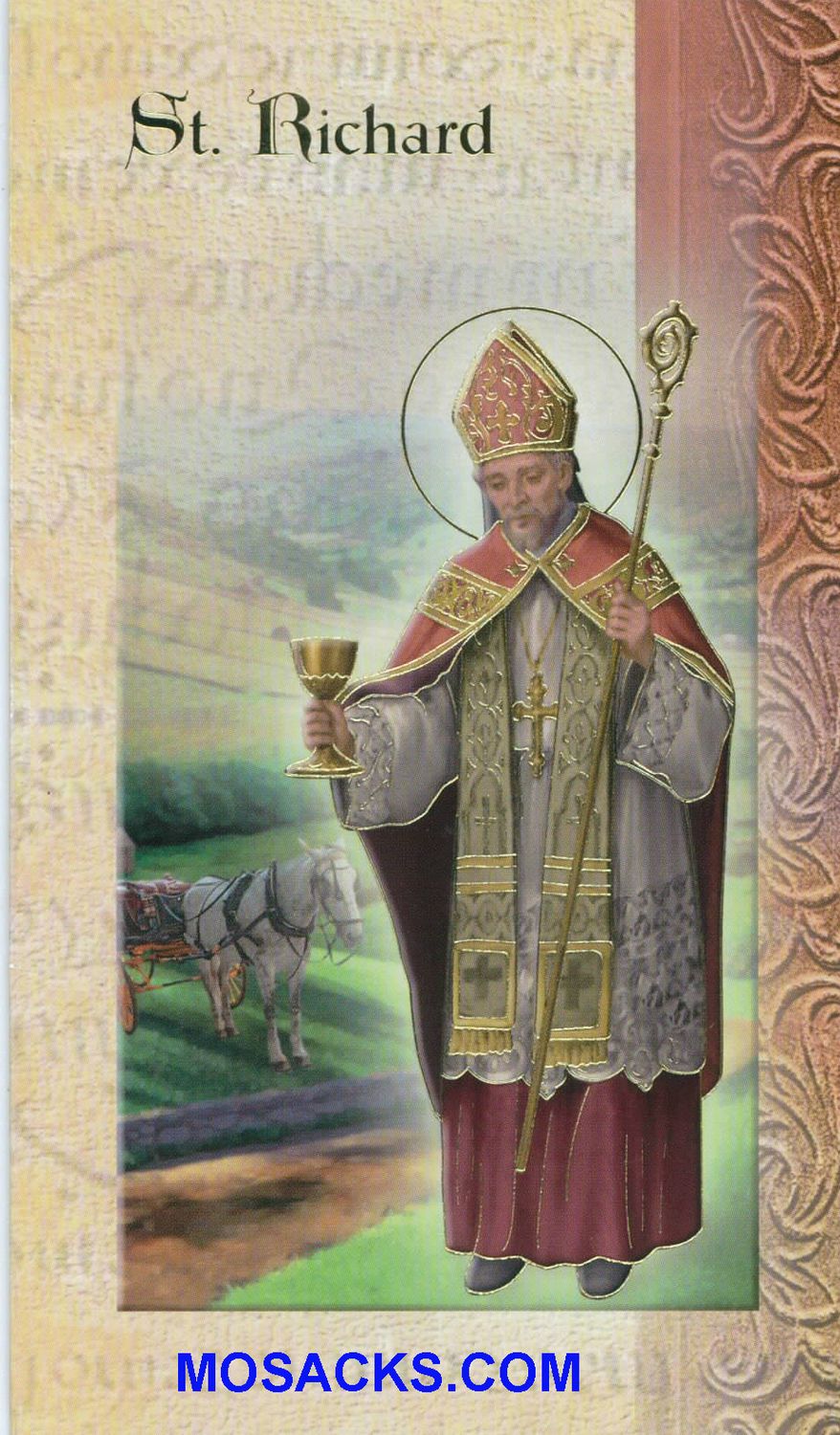 St. Richard Laminated Bi-fold Holy Card, F5-530 St. Richard Laminated Bi-fold Holy Card, F5-530