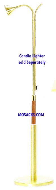 K226 Candle Lighter Stand in Solid Brass with Nylon Insert, Satin Finish  13" H with 9" Base  FREE …