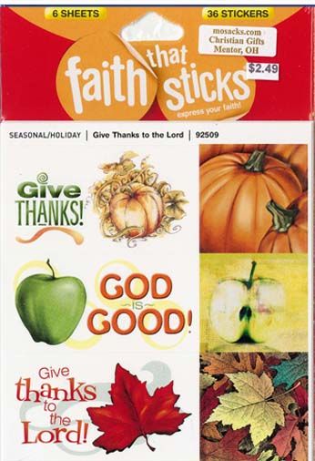 Faith That Sticks Give thanks to the Lord-92509 includes 6 sticker sheets