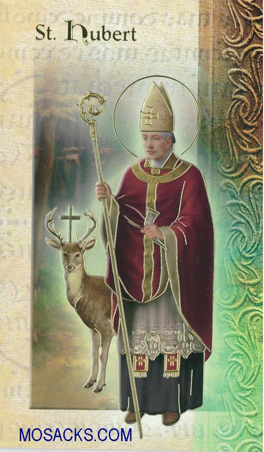 St. Hubert Laminated.Bi-fold.Holy Card, F5-450 St. Hubert laminated.Bi-fold.Holy Card, F5-450