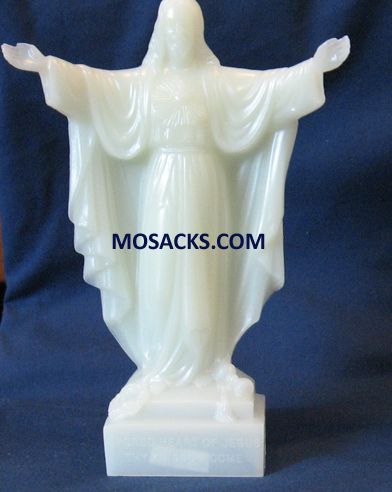 Plastic Glow in the Dark Sacred Heart of Jesus  7 Inch Luminous Statue 185-2342AL