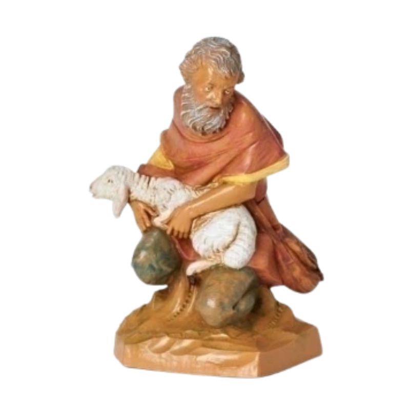 Fontanini Heirloom Nativity 7" scale Jeremiah With Lamb-52887, Fontanini Shepherd