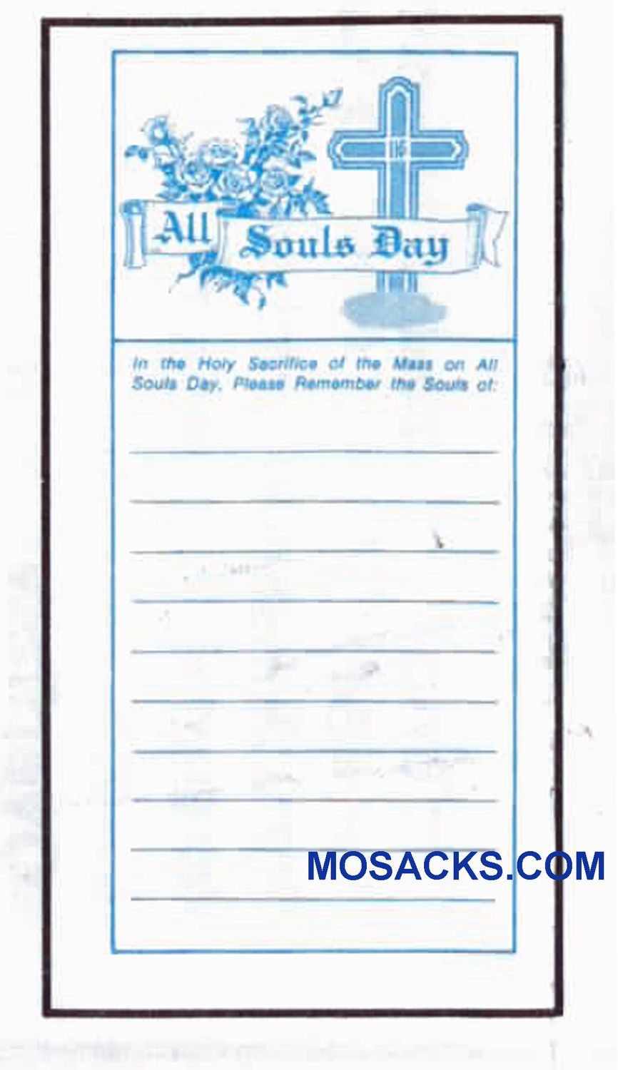 All Souls Day Offering Envelope 6-1/4 x 3-1/8 #304-332