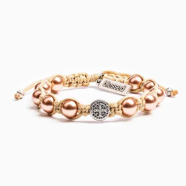 My Saint My Hero Divine Blessings Cream Silver Medal Bracelet-20005RG