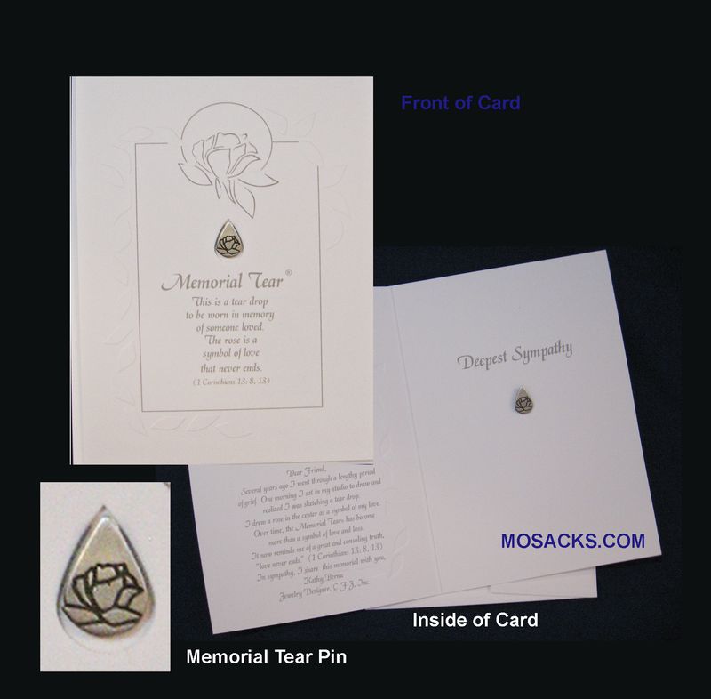 Memorial Tear Card With Pin-MTC Memorial Tear Card With Pin-MTC Memorial Tear Jewelry Card