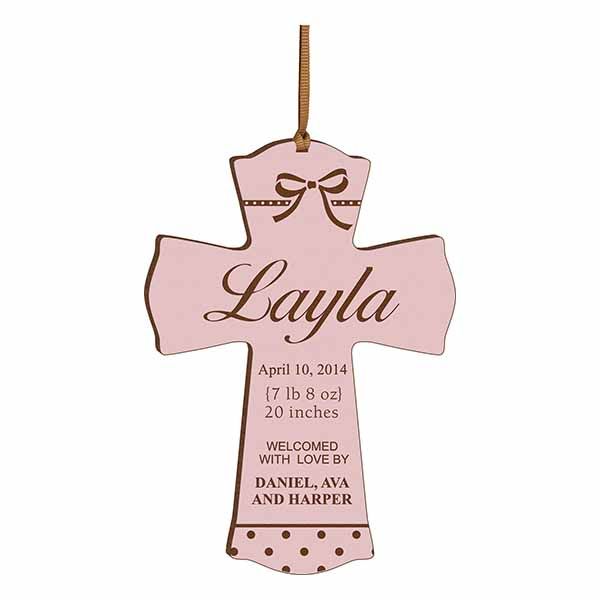 Pink Mini Cross (Personalized) - Laser Engravable - ZCRO32