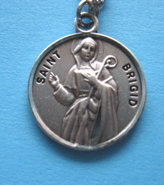 St. Brigid Sterling Medal w/18" S Chain