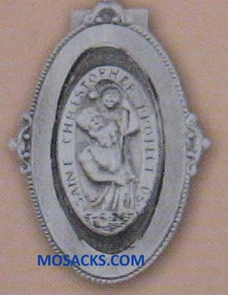 St. Christopher Oval Visor Clip 1.5" x 2"  12-V5009 St Christopher Oval 1.5 x 2" Visor Clip 12-V5009