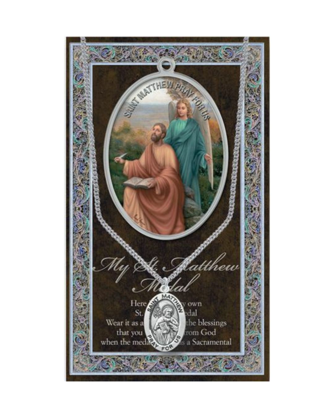 St. Matthew necklace St. Matthew  Pewter Medal 1-1/16" h 950-500