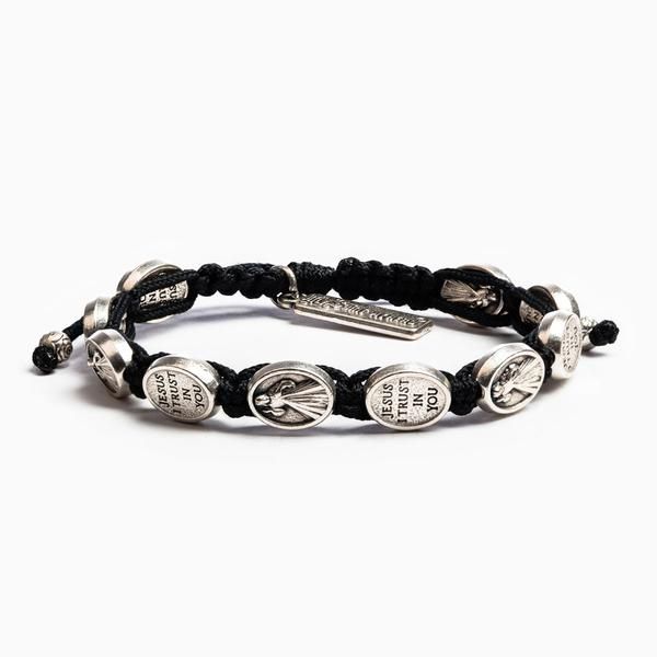 My Saint My Hero Trust Divine Mercy Bracelet Black-10021BK